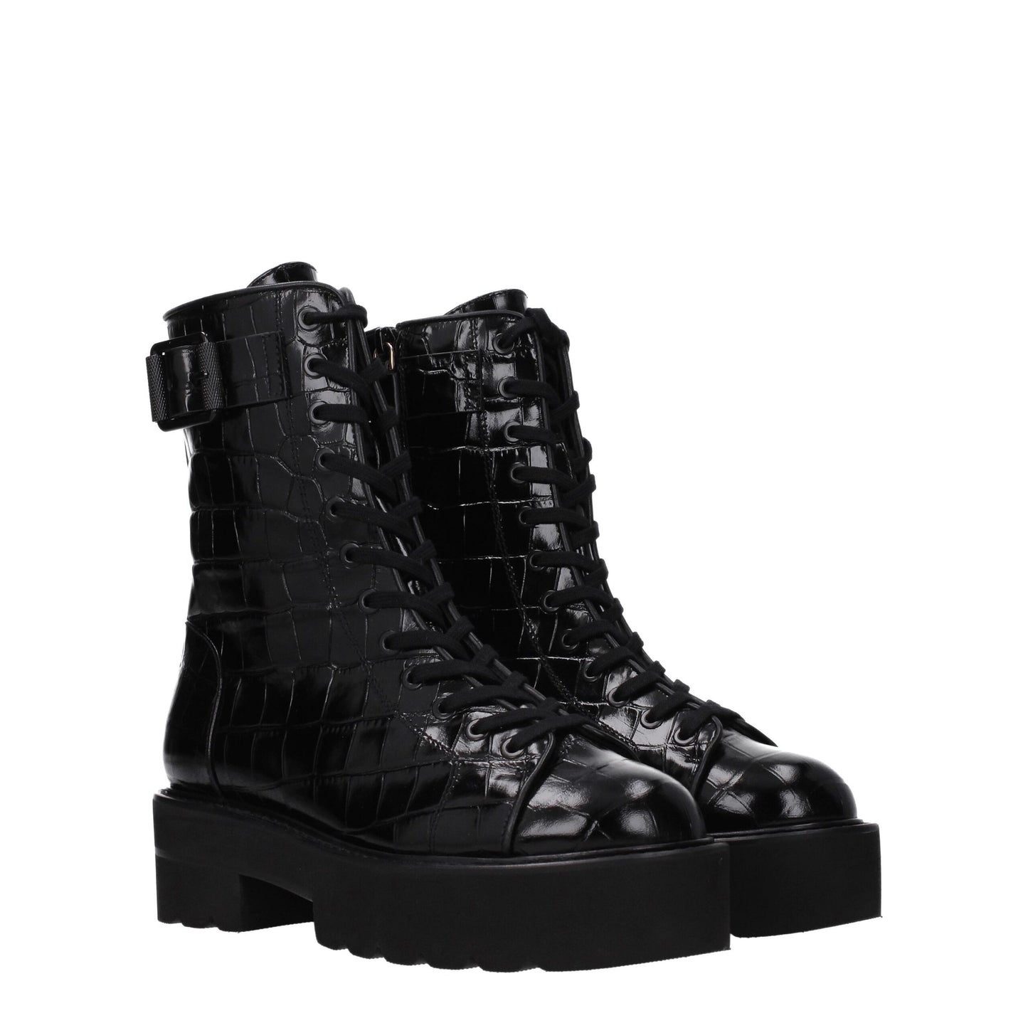 Stuart Weitzman – Schwarze Lederstiefeletten
