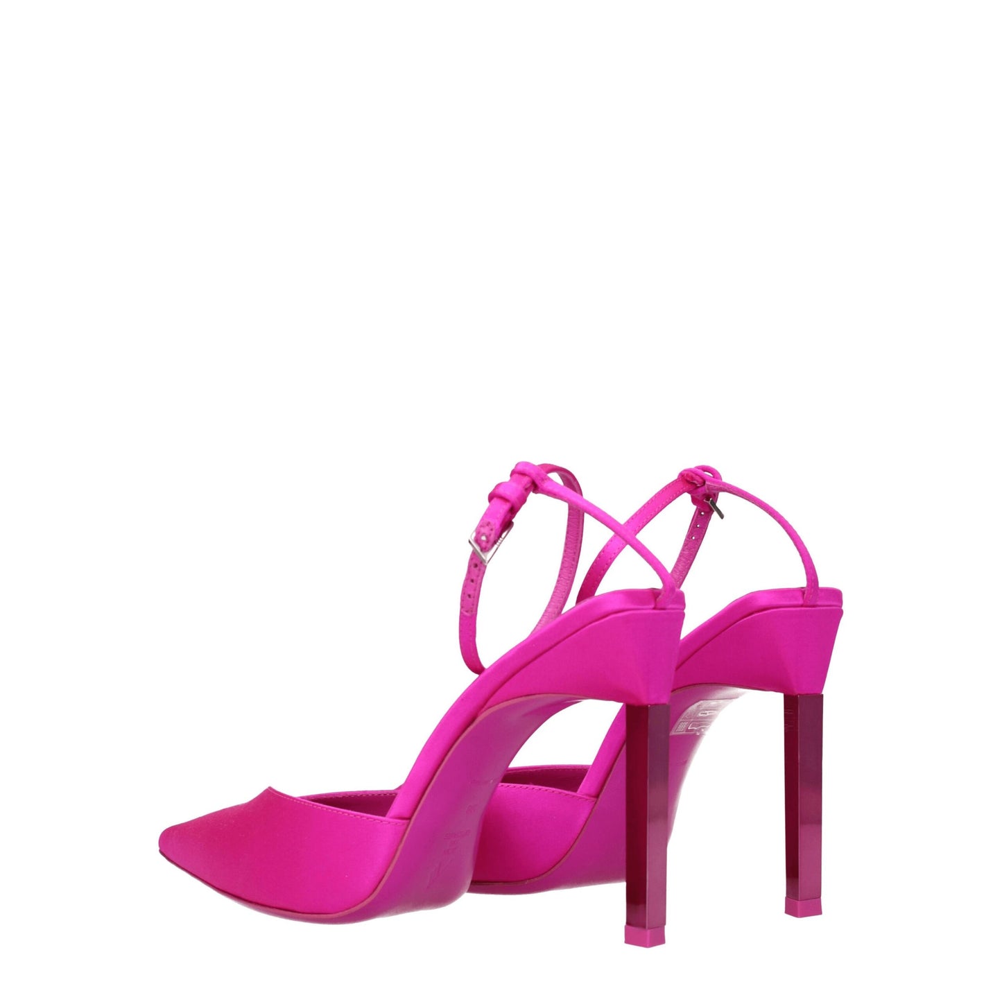 The Attico Pink Satin Stiletto Heel Sandals