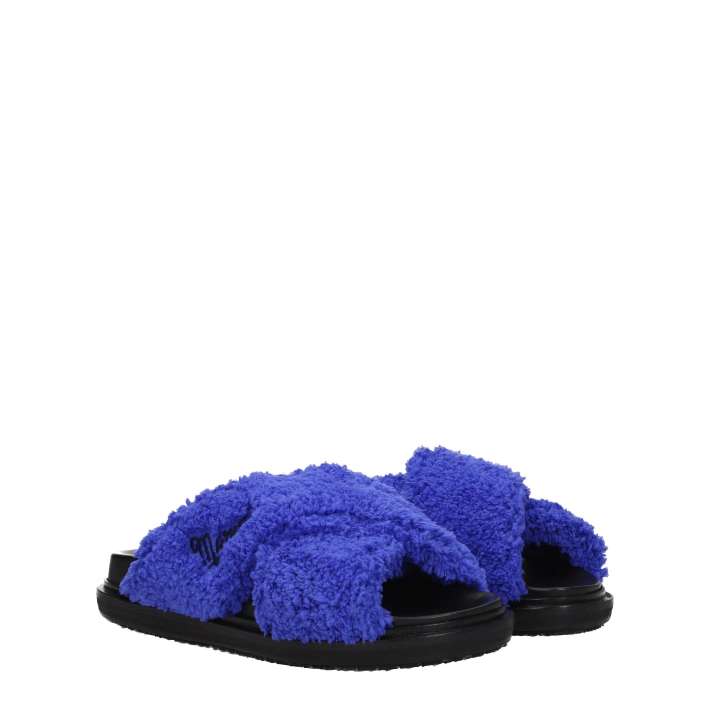 Marni Lila Stoff Hausschuhe Sandalen