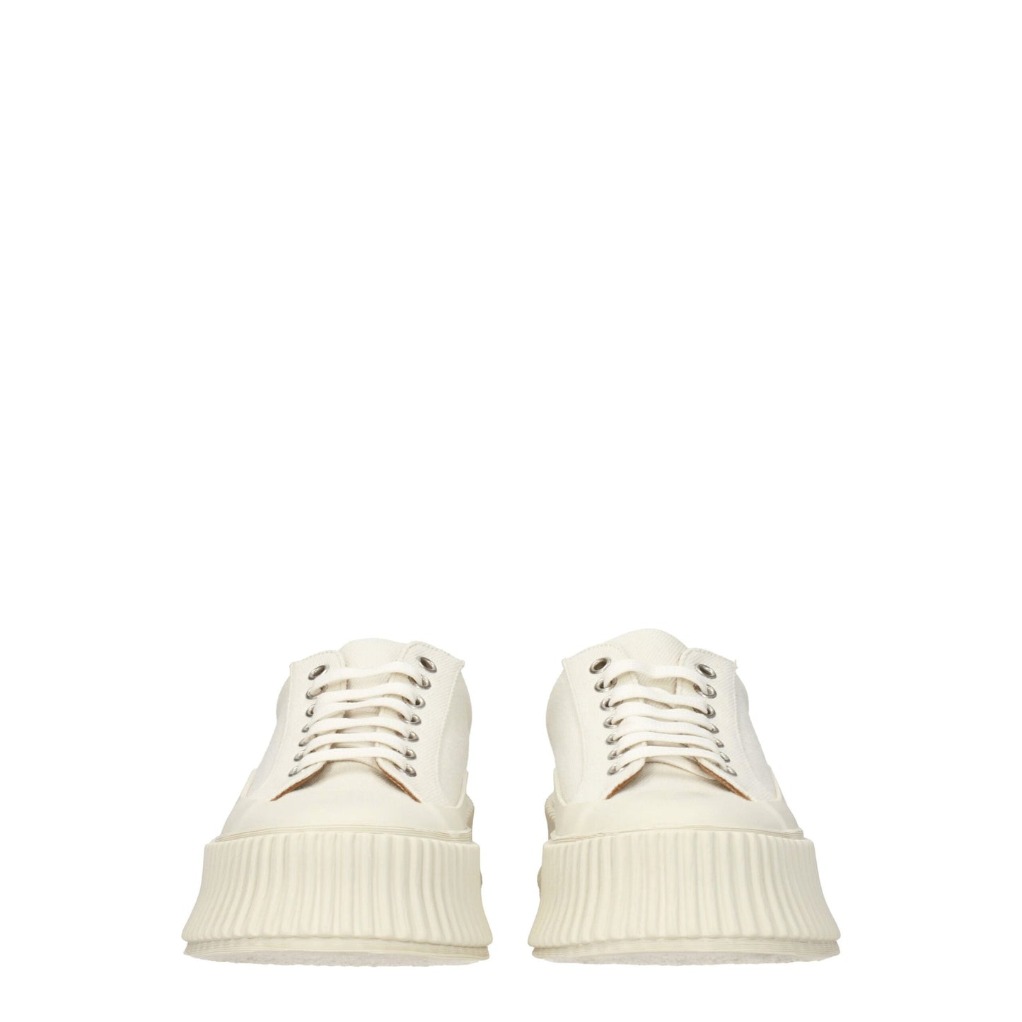 Jil Sander – Plateau-Sneaker aus weißem Stoff