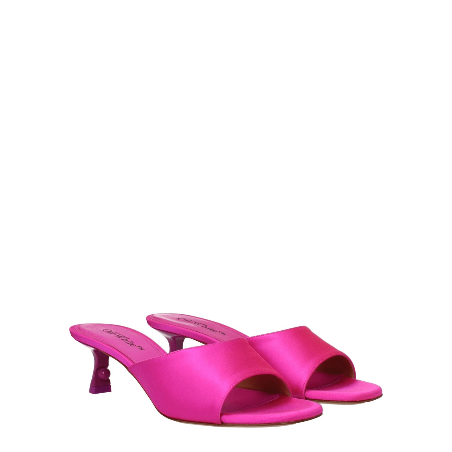 Off-White Pink Satin Stiletto Heels Sandalen