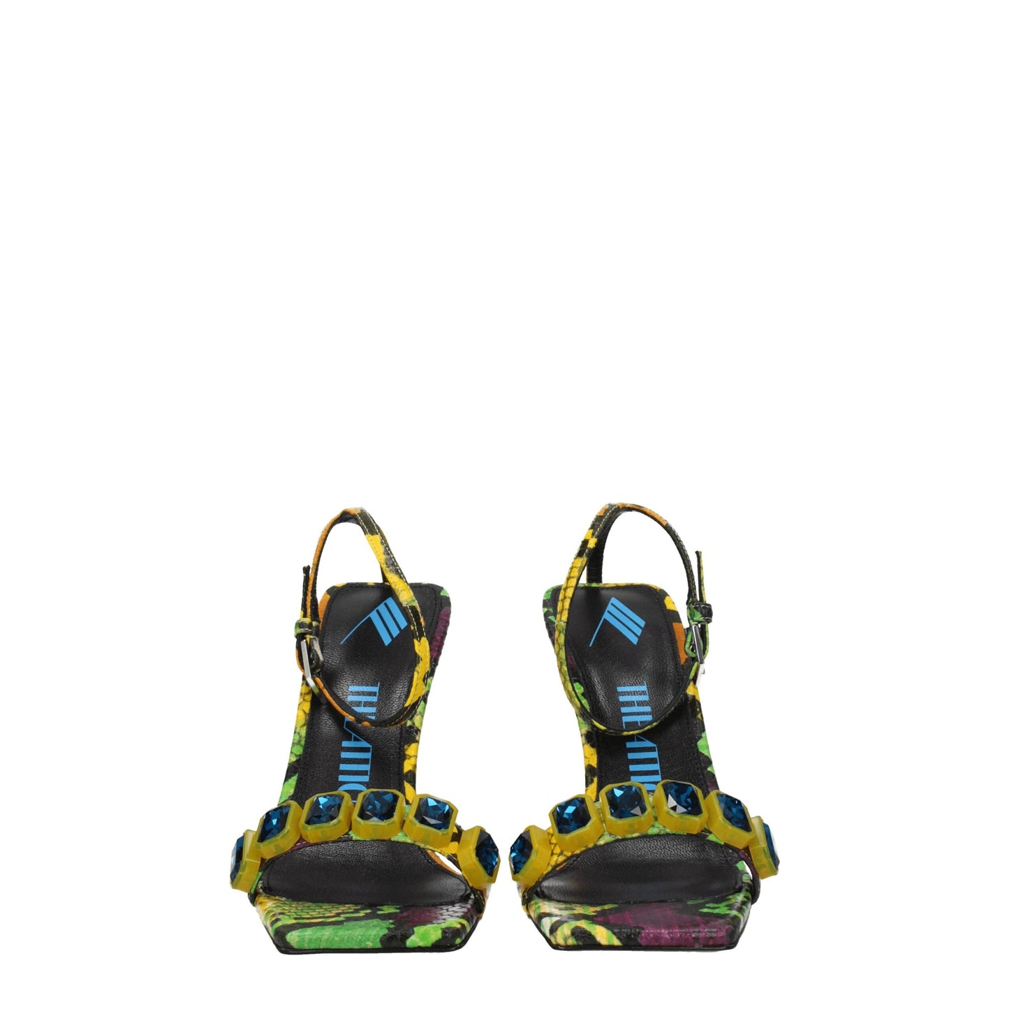 The Attico – Mehrfarbige Sandalen aus Leder mit Stilettoabsatz
