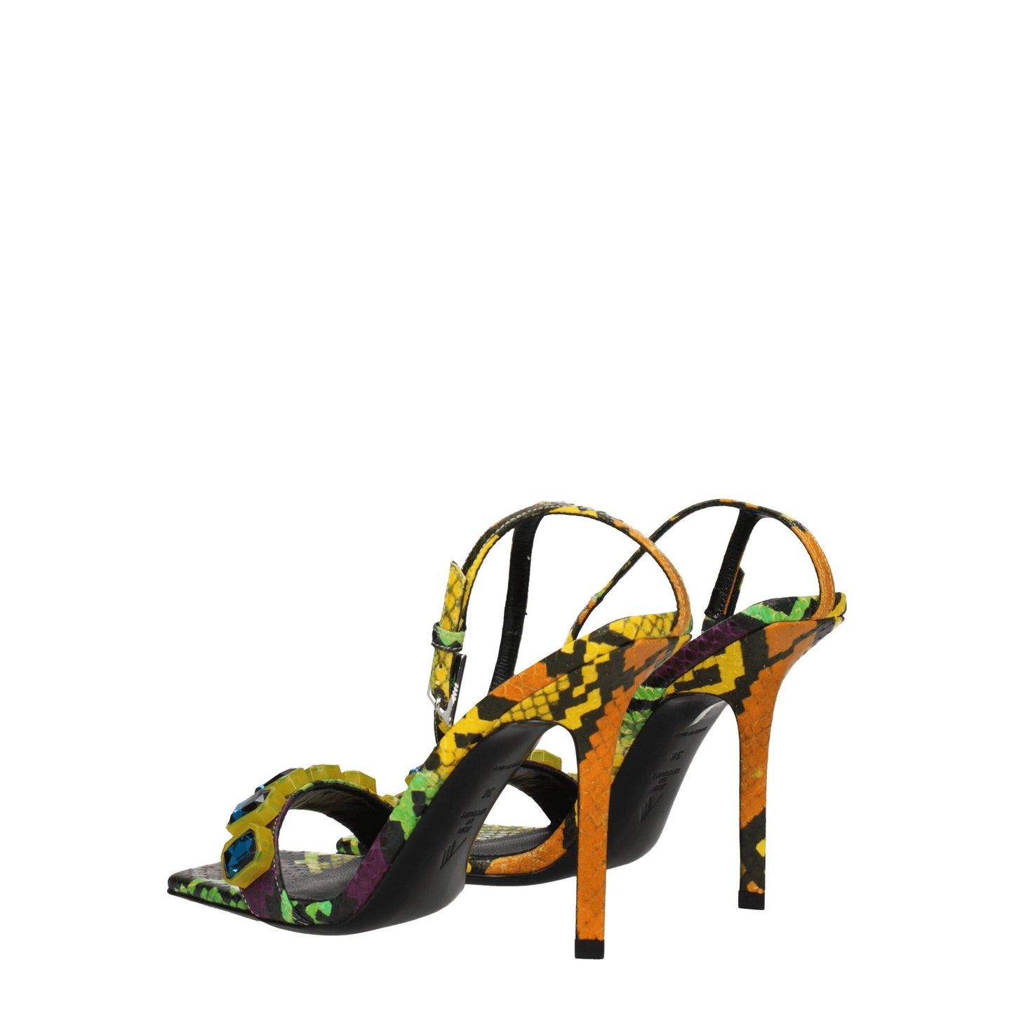 The Attico – Mehrfarbige Sandalen aus Leder mit Stilettoabsatz