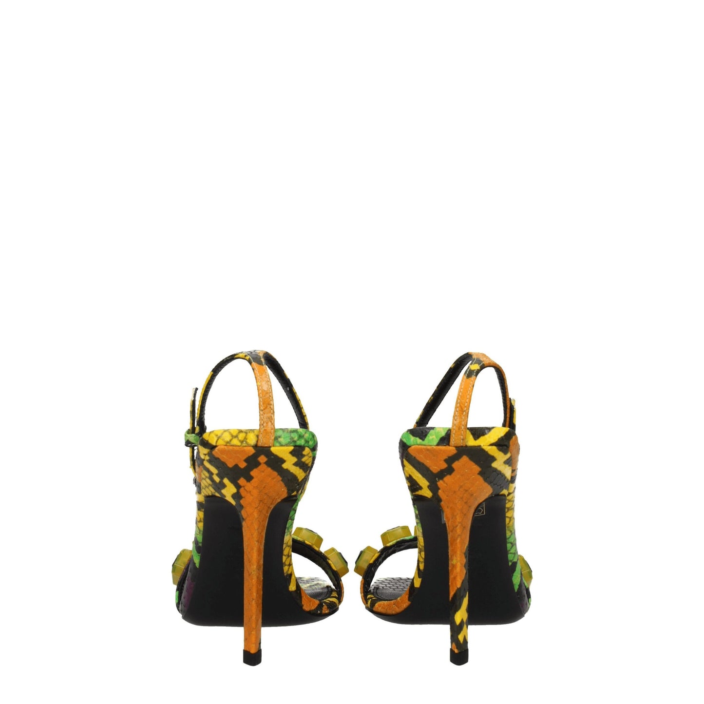 The Attico – Mehrfarbige Sandalen aus Leder mit Stilettoabsatz