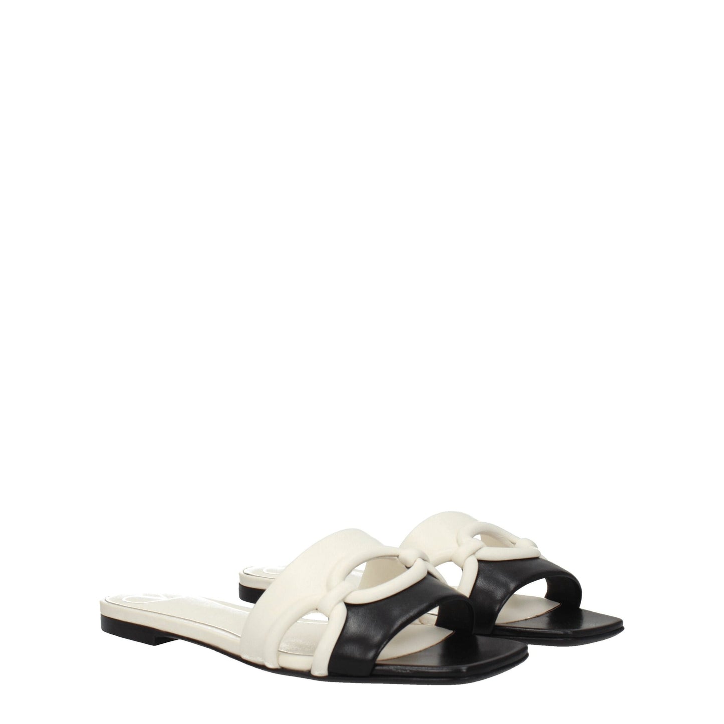 Valentino Garavani Black Leather Slippers