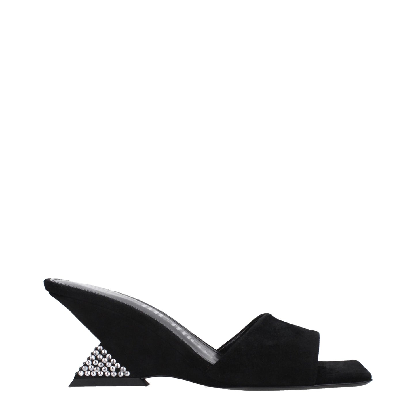 The Attico Black Leather Platform Sandals