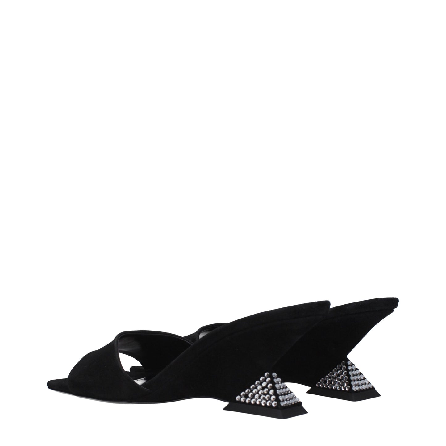 The Attico Black Leather Platform Sandals