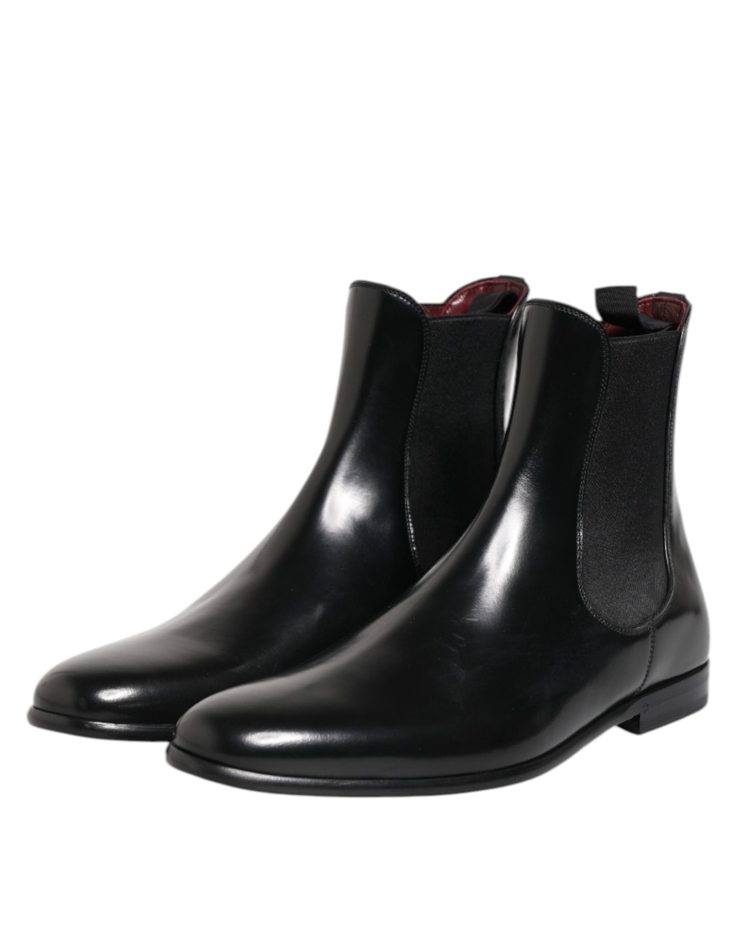 Dolce & Gabbana – Schwarze Chelsea-Stiefel zum Hineinschlüpfen in der Mitte der Wade