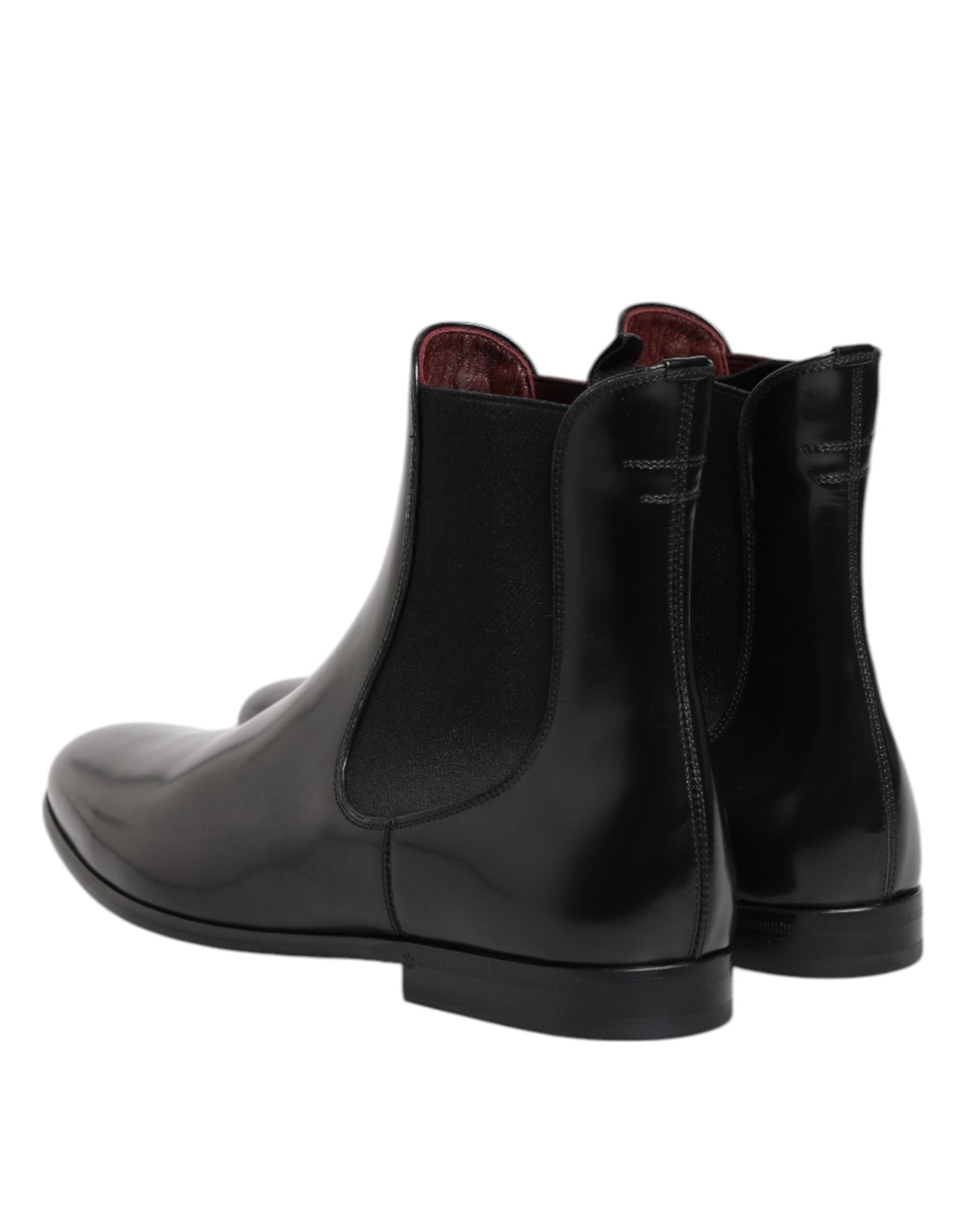 Dolce & Gabbana – Schwarze Chelsea-Stiefel zum Hineinschlüpfen in der Mitte der Wade