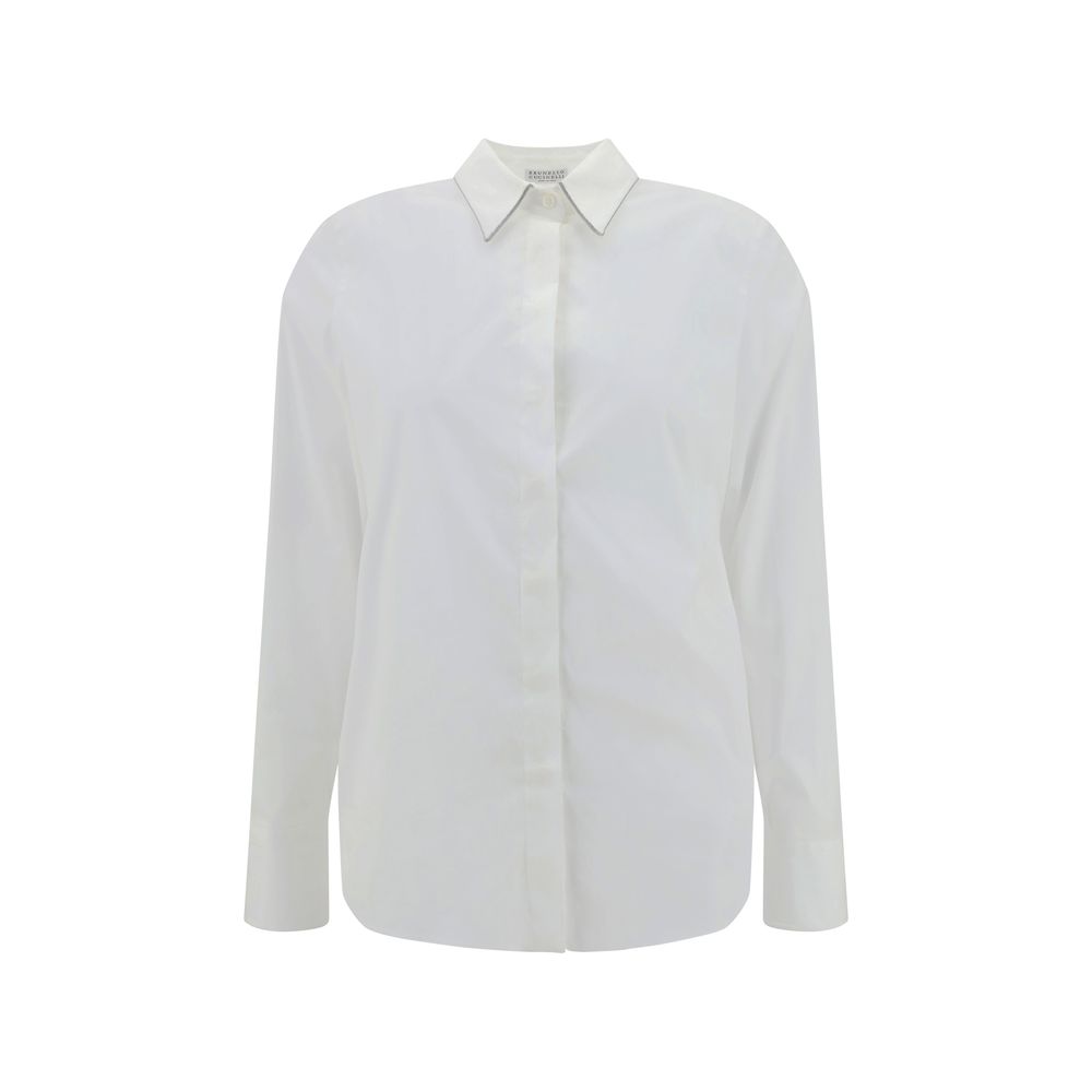 Brunello Cucinelli White Cotton Dress Shirt
