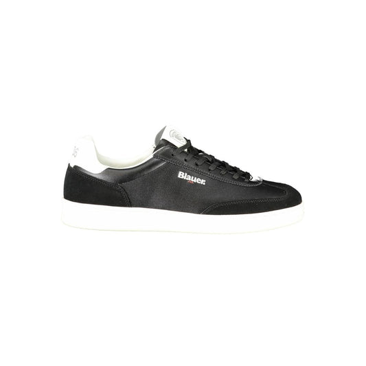 Blauer Black Leather Men Sneaker