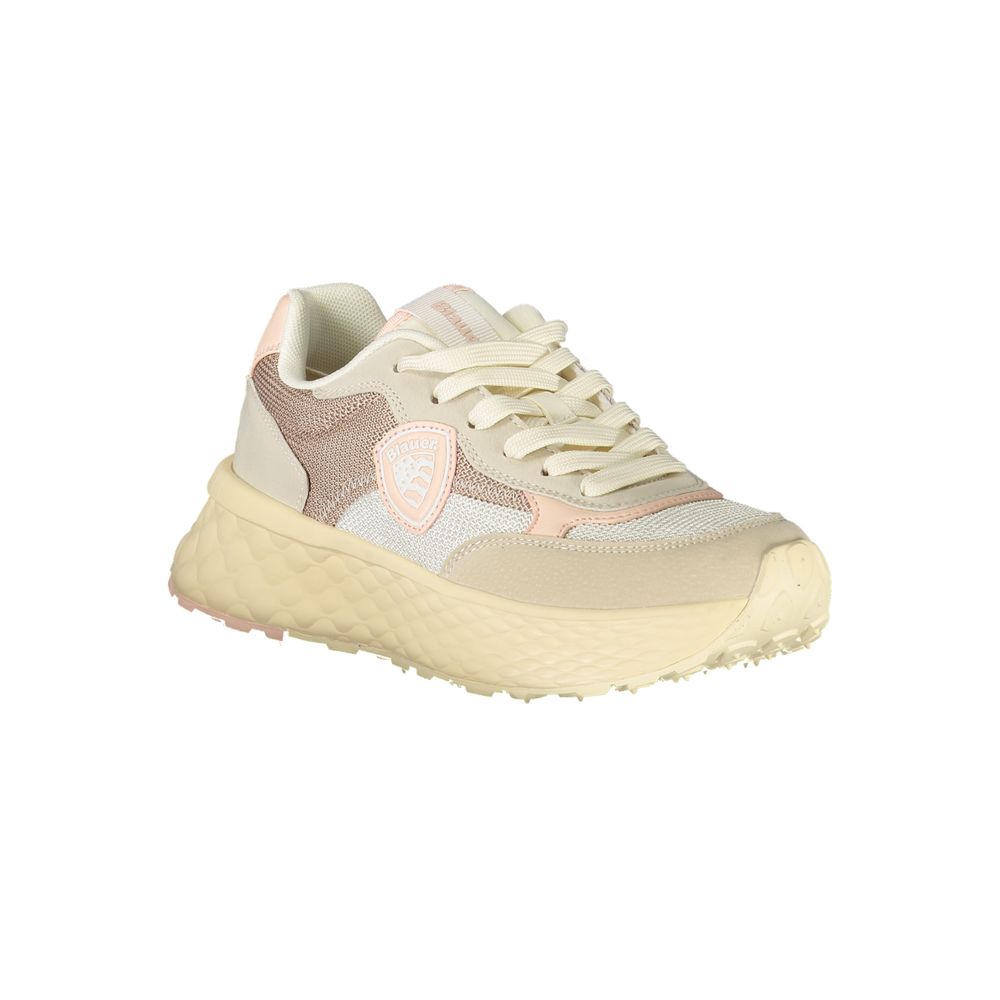 Blauer Beige Polyester Women Sneaker