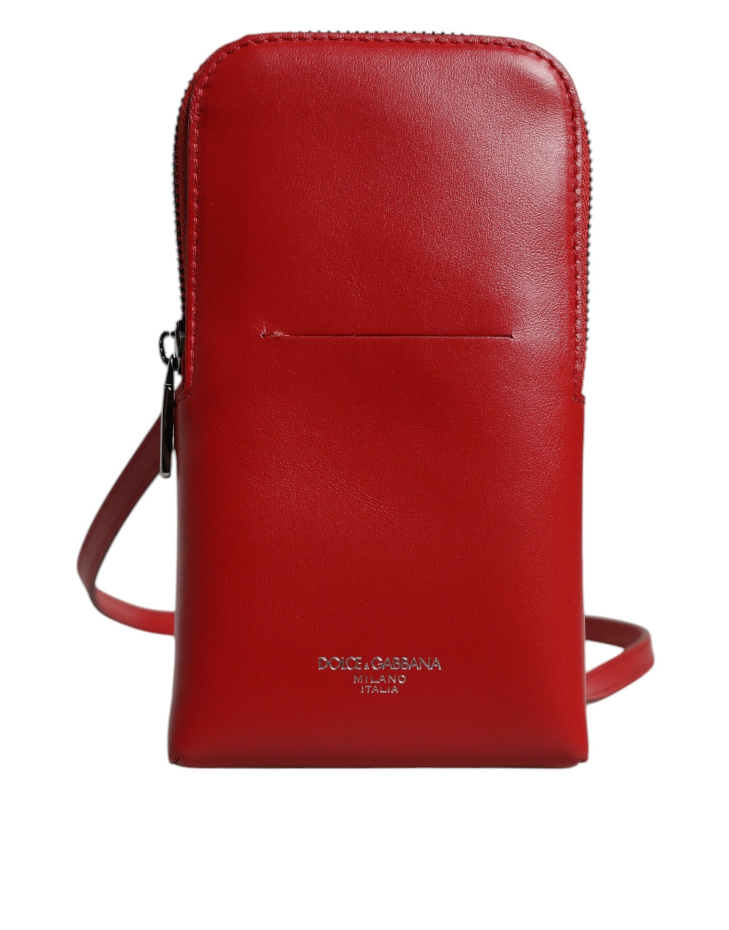 Dolce & Gabbana Rote Ledergeldbörse, Handy-Umhängetasche mit Umhängeband