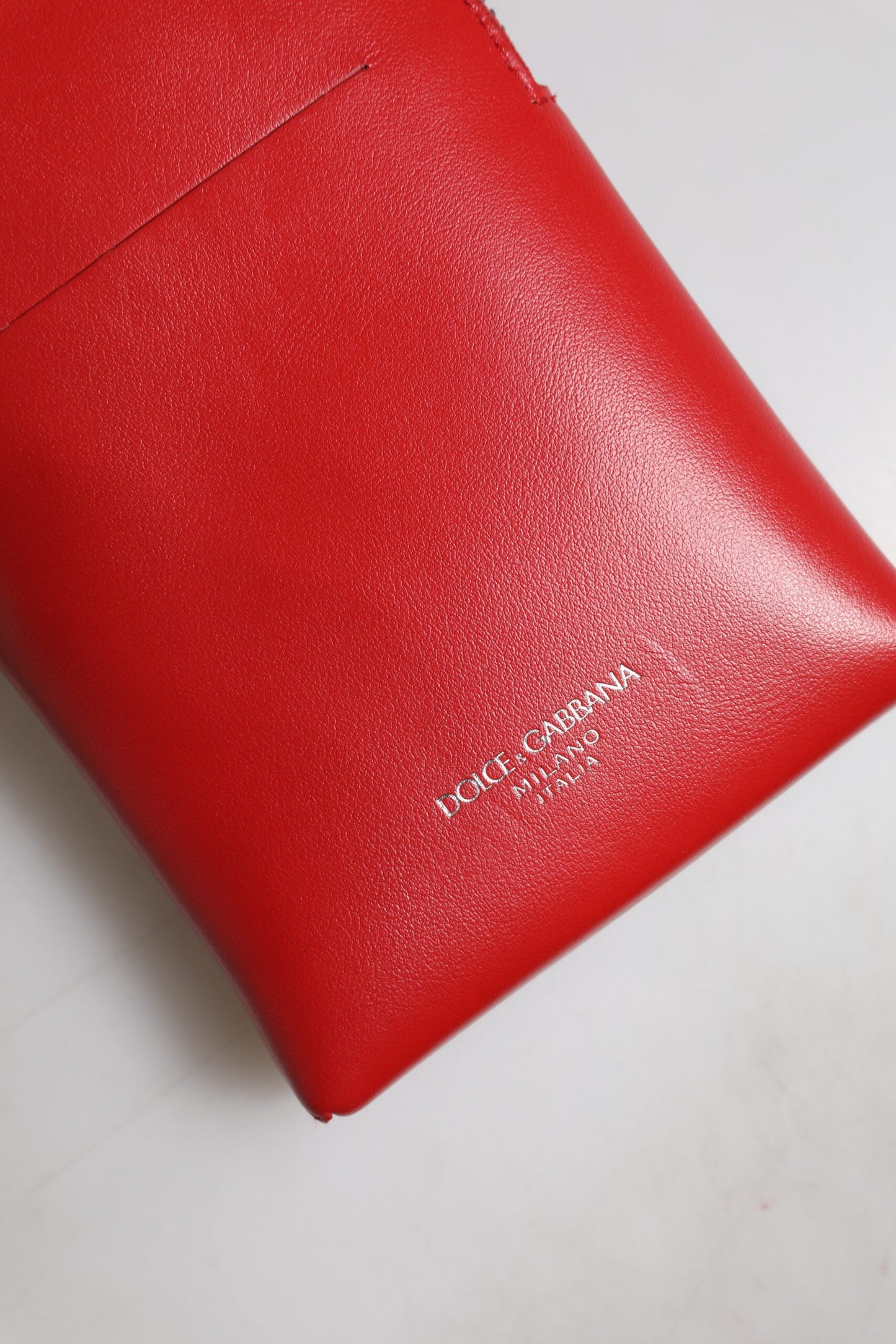 Dolce & Gabbana Rote Ledergeldbörse, Handy-Umhängetasche mit Umhängeband
