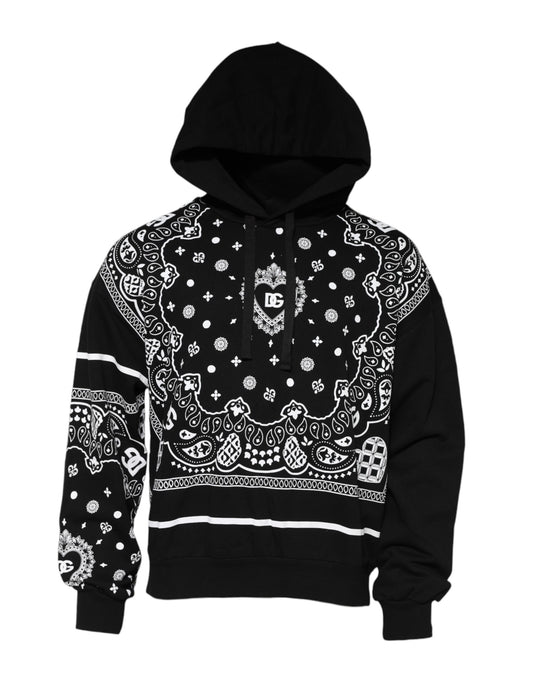 Dolce & Gabbana Schwarzer Bandana-Kapuzenpullover für Herren