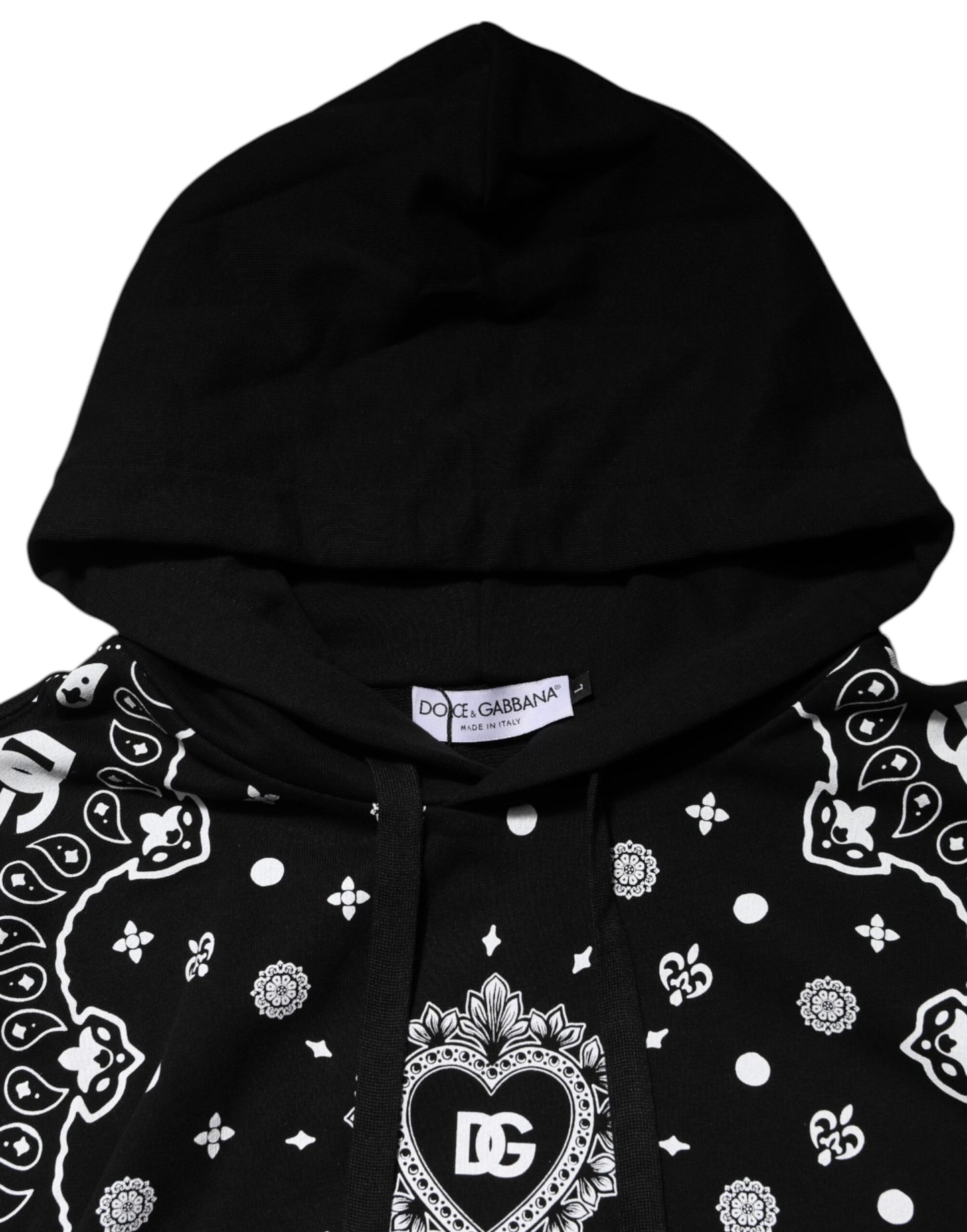 Dolce & Gabbana Schwarzer Bandana-Kapuzenpullover für Herren