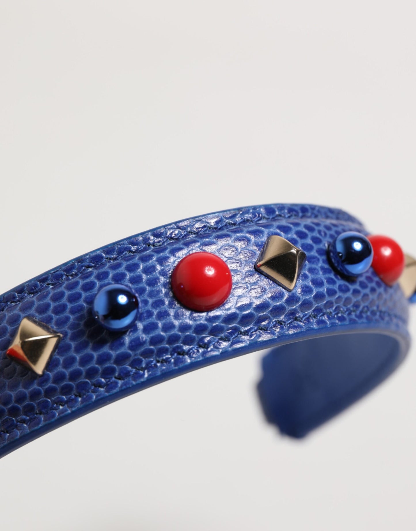 Dolce & Gabbana Blau verzierter Ledertaschengriff Damen Schultergurt
