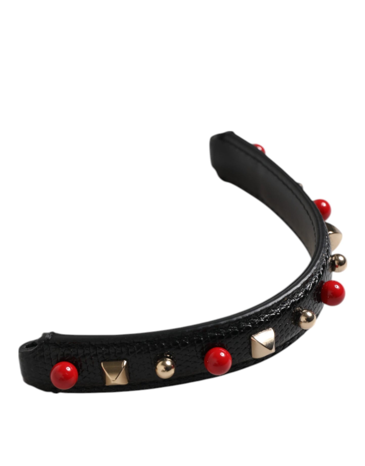 Dolce & Gabbana Schwarz verzierter Ledertaschengriff Damen Schultergurt