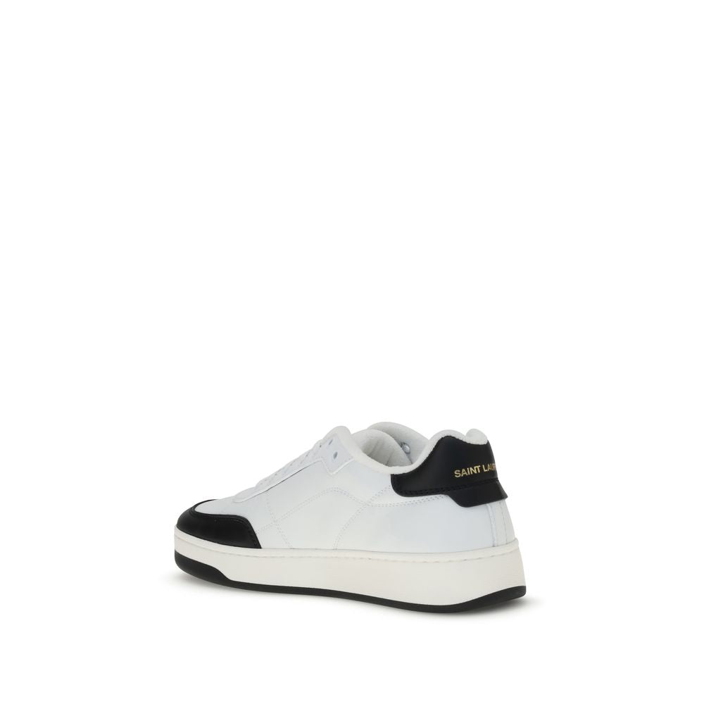 Saint Laurent White Calf Leather Bos Taurus Low Top Sneakers