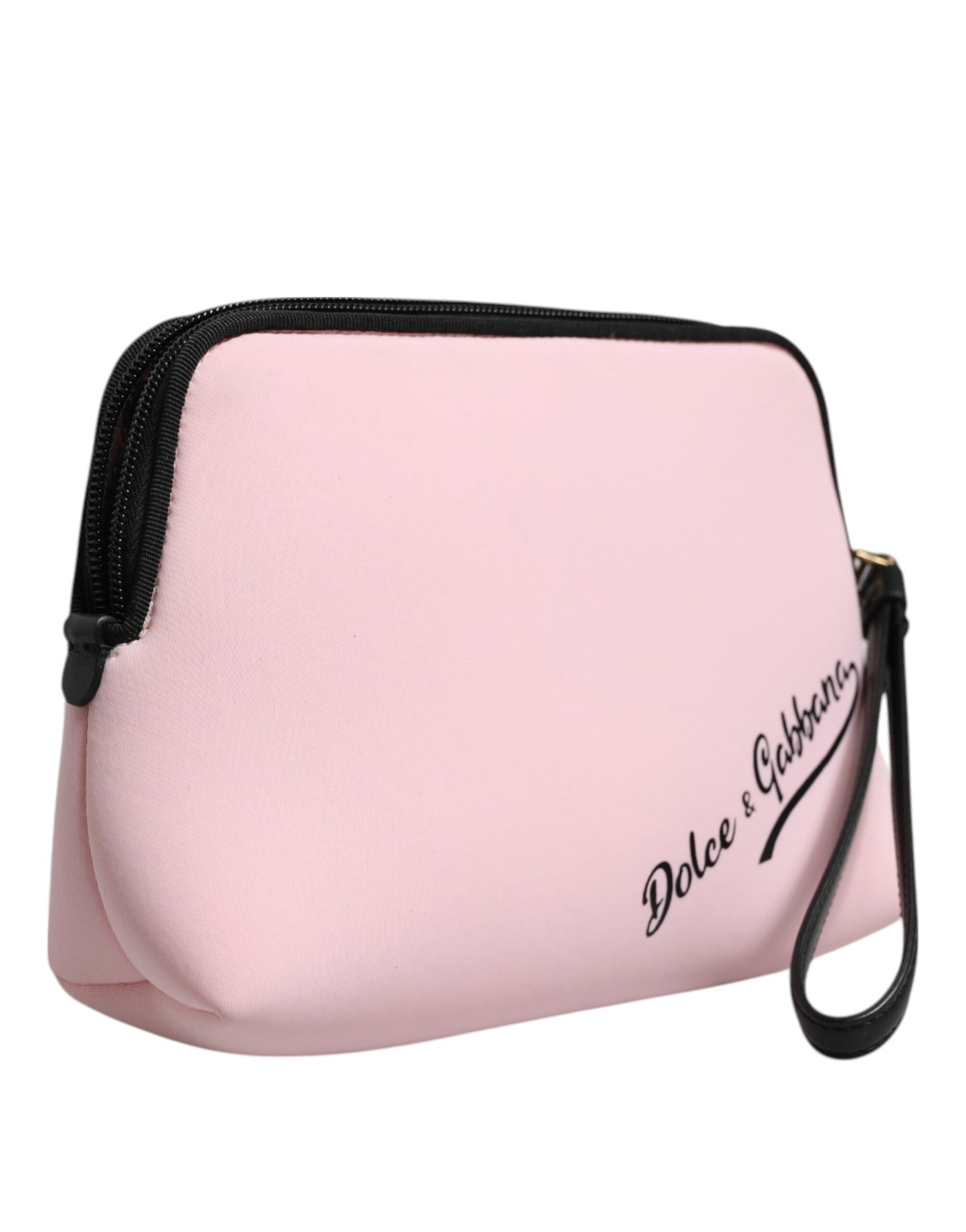 Dolce & Gabbana Pink Solid Nylon DG Logo Print Clutch Zip Bags Beuteltasche