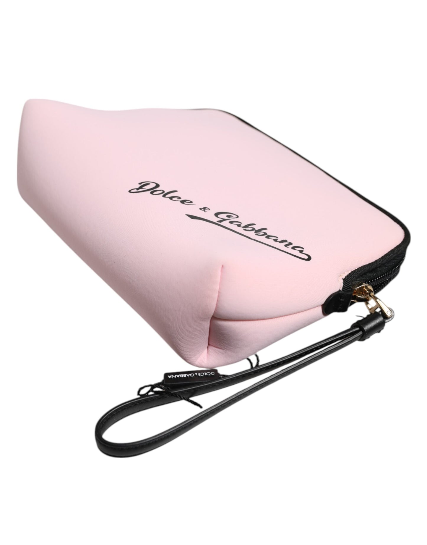 Dolce & Gabbana Pink Solid Nylon DG Logo Print Clutch Zip Bags Beuteltasche