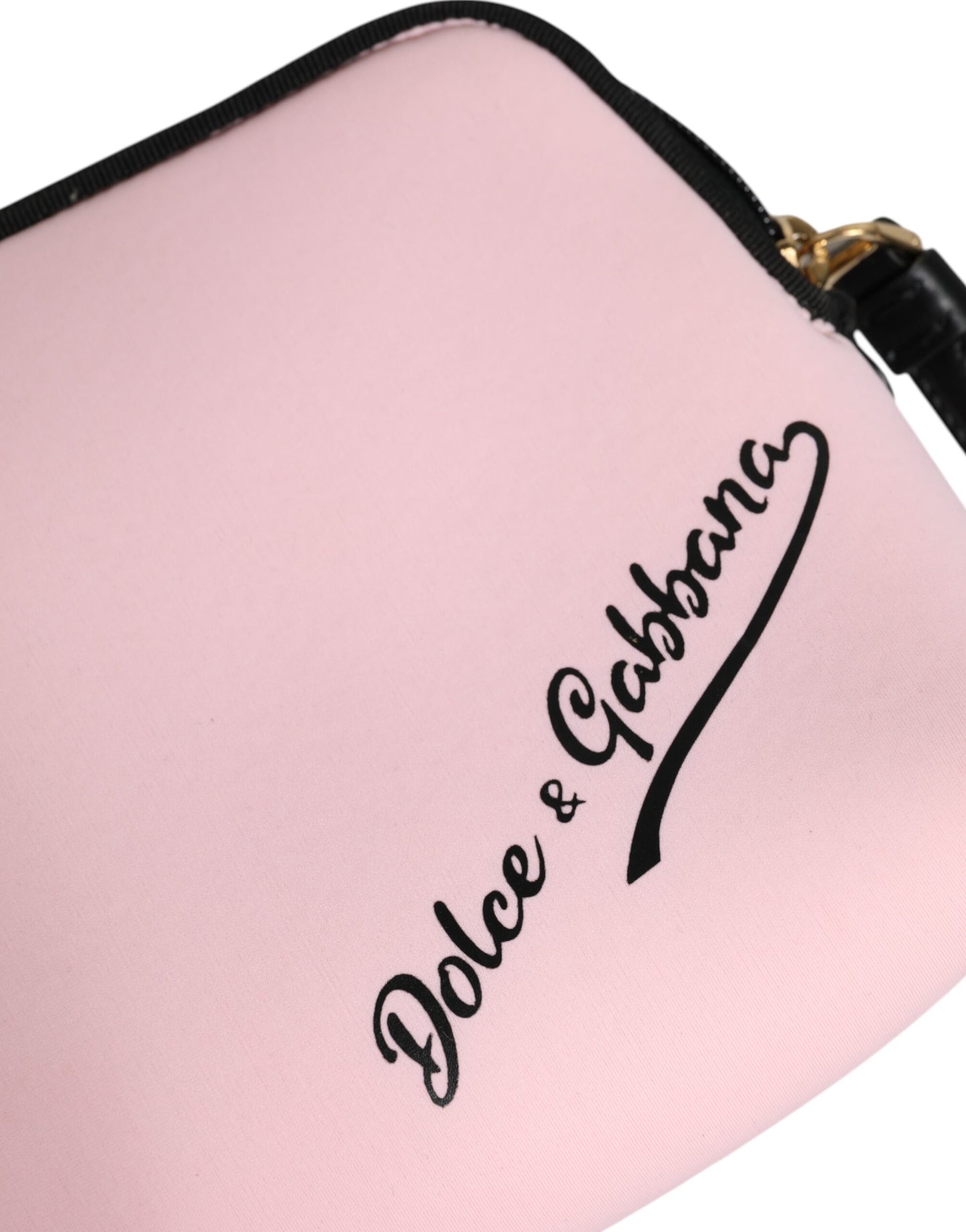 Dolce & Gabbana Pink Solid Nylon DG Logo Print Clutch Zip Bags Beuteltasche