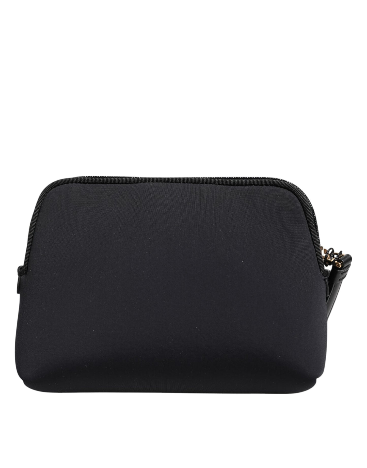 Dolce & Gabbana Schwarze, solide Nylon-Clutch mit DG-Logoprint und Reißverschlusstasche