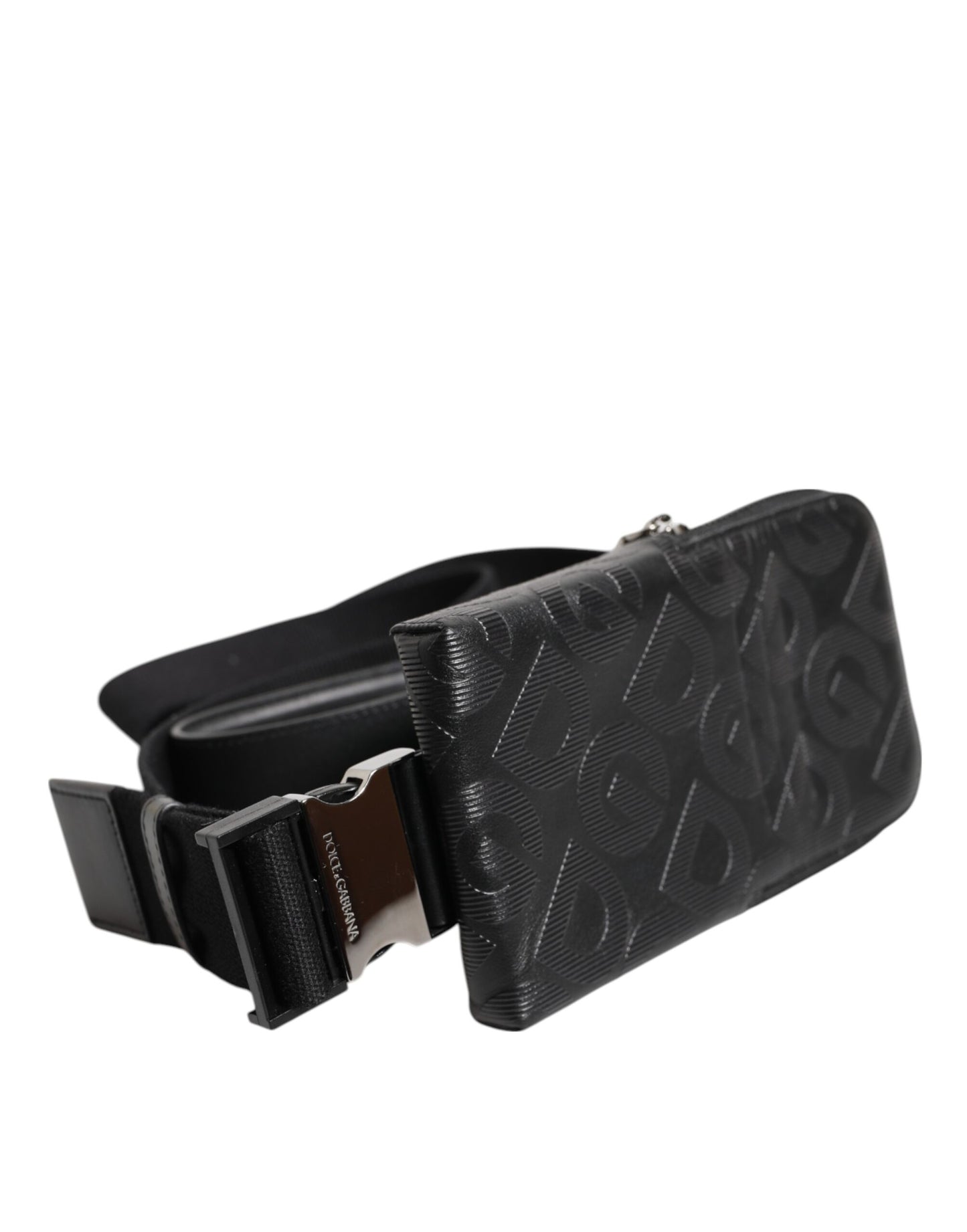 Dolce & Gabbana Grey DG Logo Mania Geldbörse Telefon Gürtel Taille Herren Borse Tasche