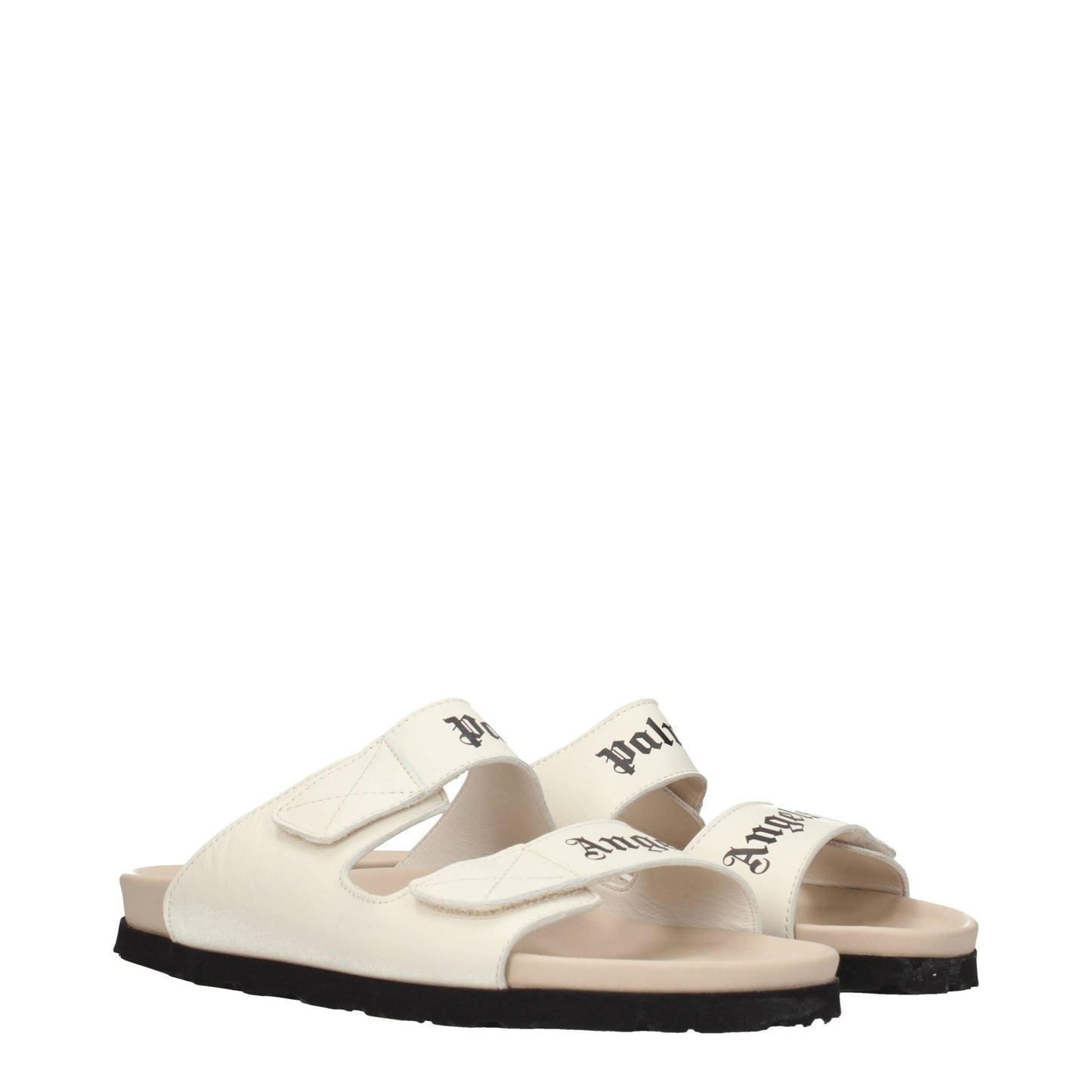 Palm Angels – Beigefarbene Hausschuhe aus Leder