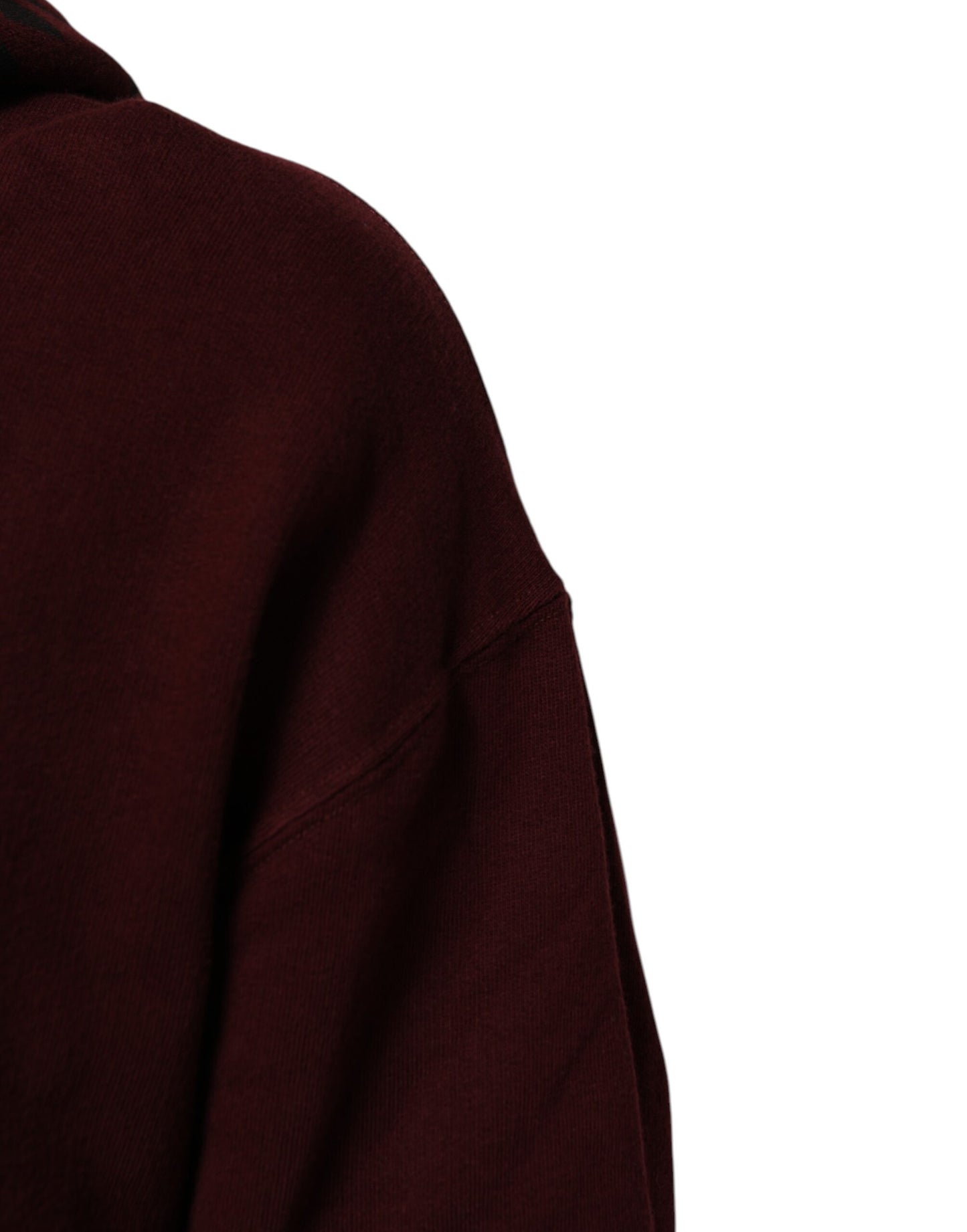 Dolce & Gabbana Burgunderroter Baumwoll-Kapuzenpullover mit kariertem Futter für Herren