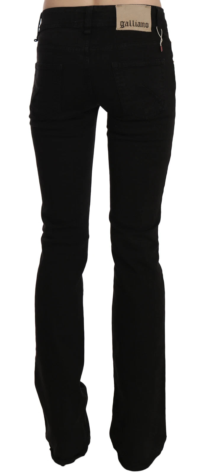 John Galliano Schwarze Jeans mit niedriger Taille und schmalem Bein
