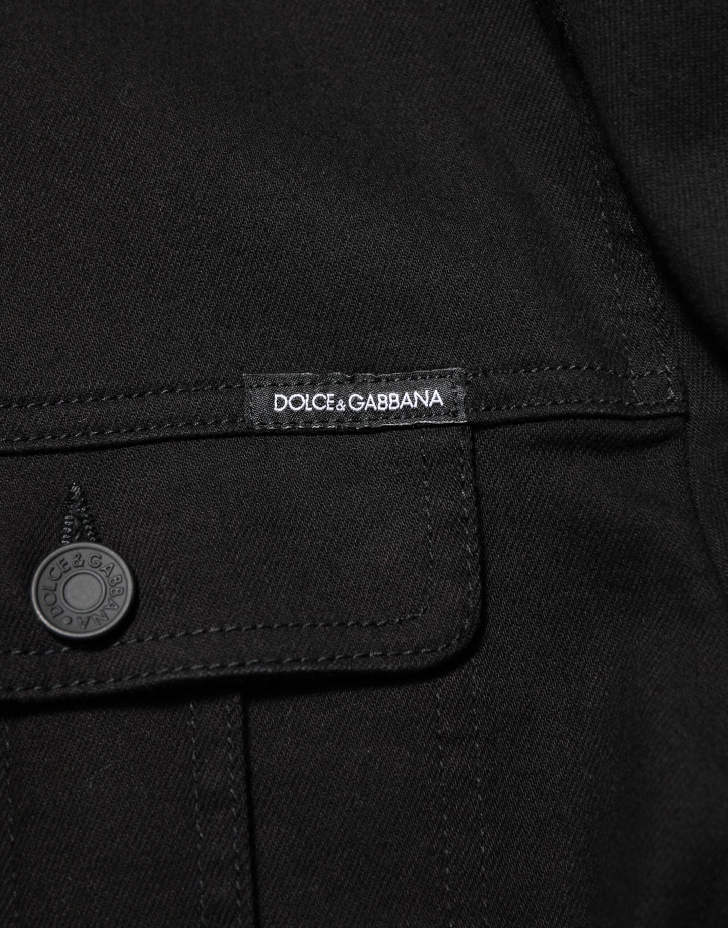 Dolce & Gabbana Schwarze Stretch-Jeansjacke aus Baumwolle