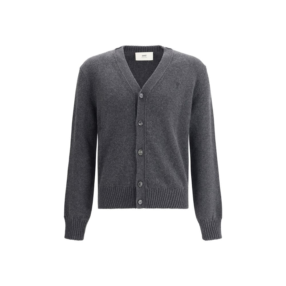 Ami Paris Gray Cashmere Cardigan
