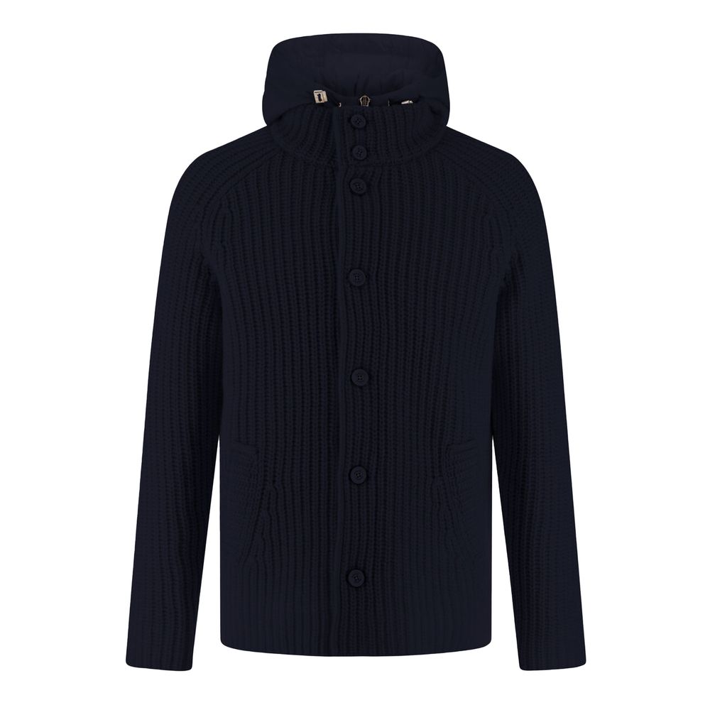 Herno Blue Wool Men Bomber Jacket