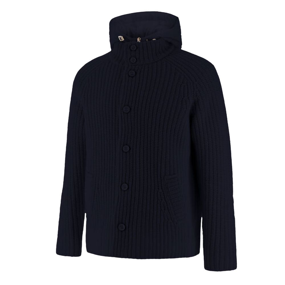 Herno Blue Wool Men Bomber Jacket