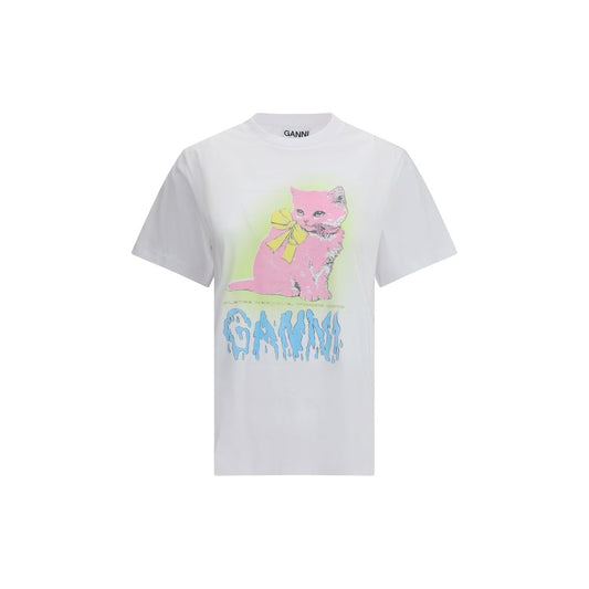 Ganni White Cotton T-Shirt
