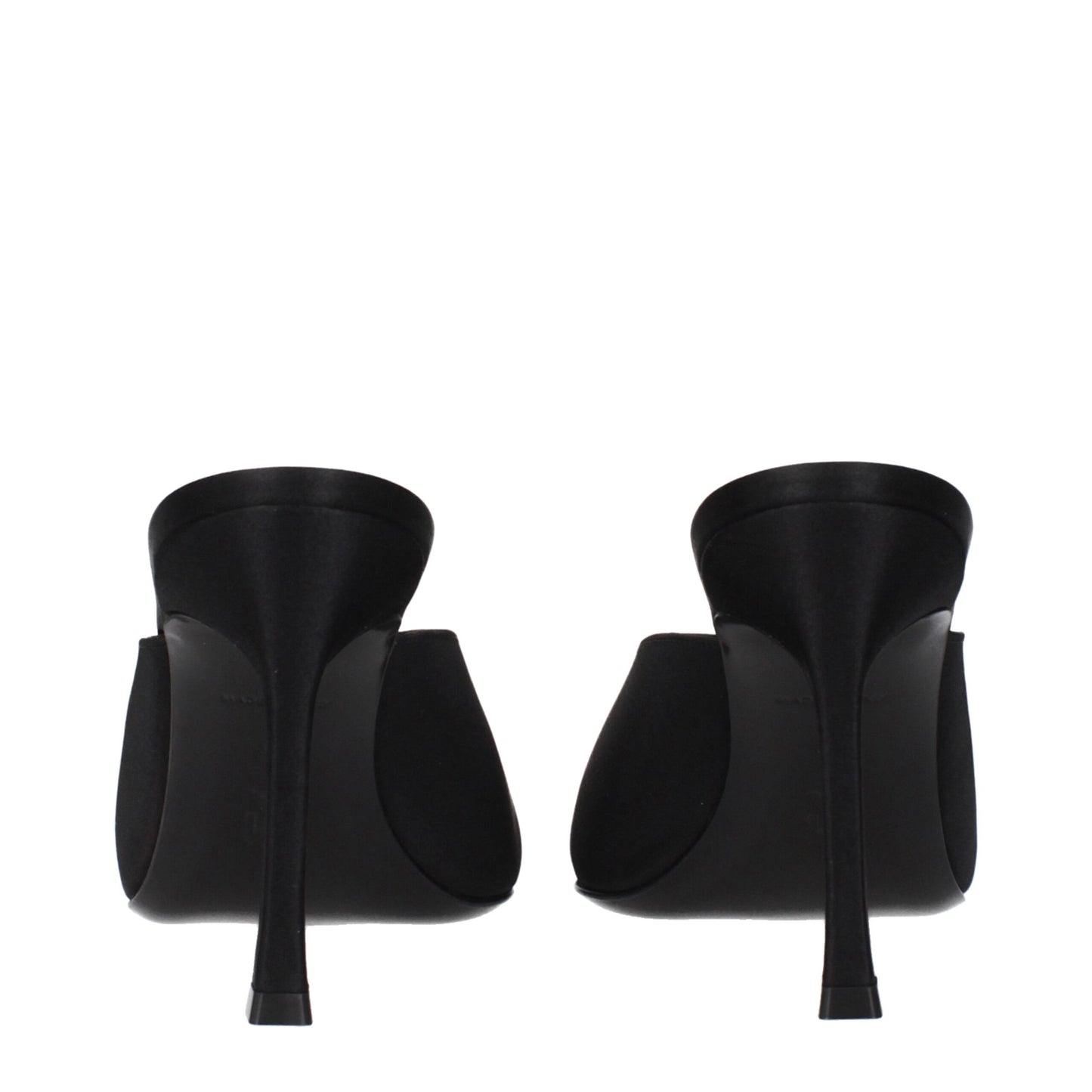 Amina Muaddi Black Satin Pumps