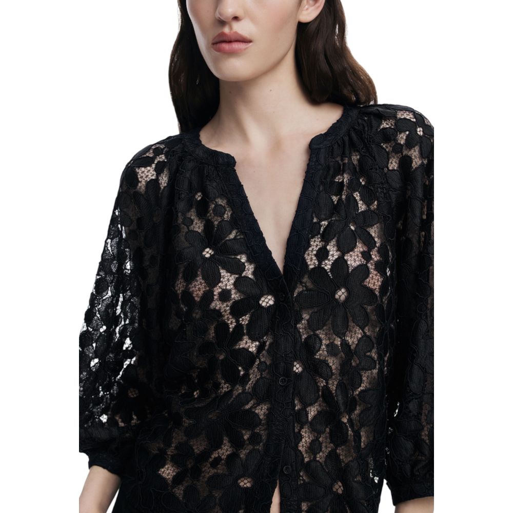 Desigual Black Polyester Blouse