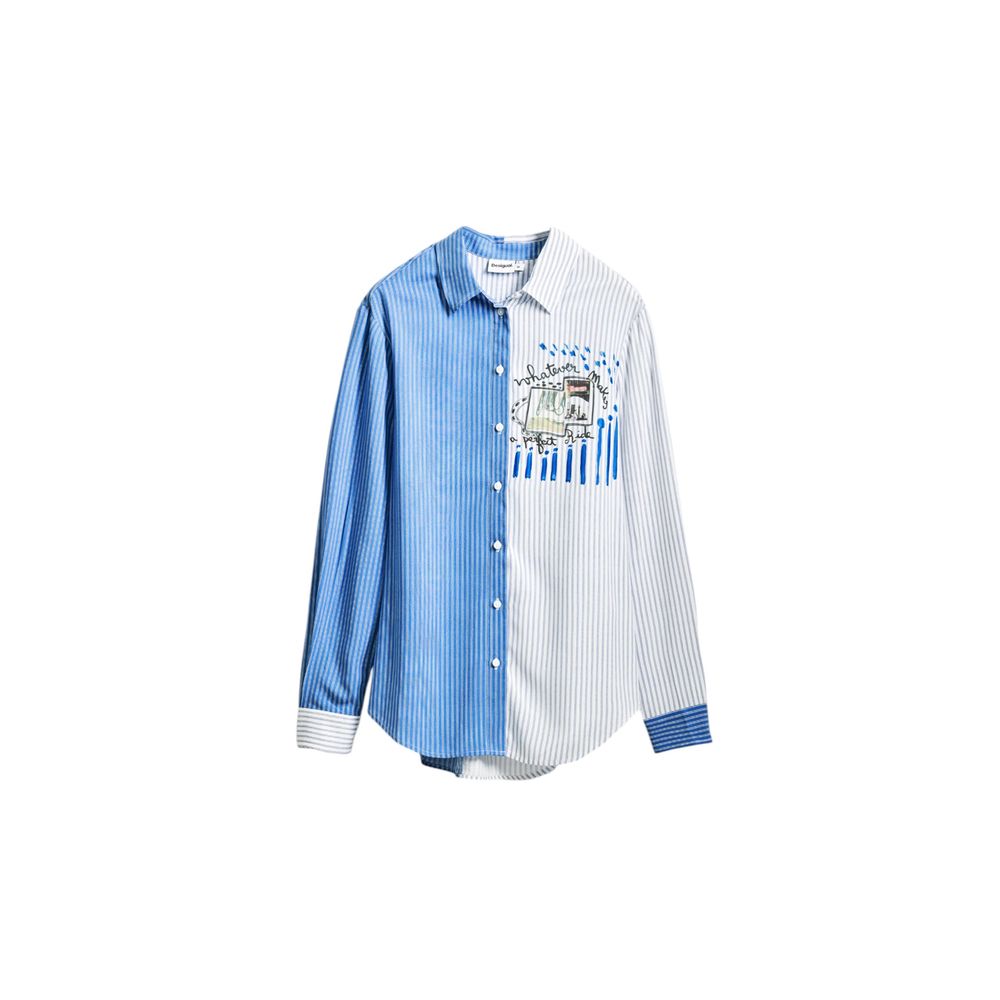 Desigual Light Blue Viscose Shirt