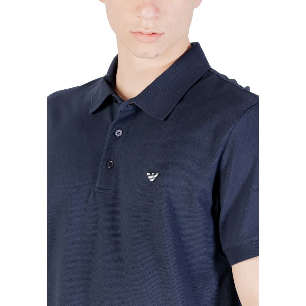 Emporio Armani Underwear Blue Cotton Polo Shirt