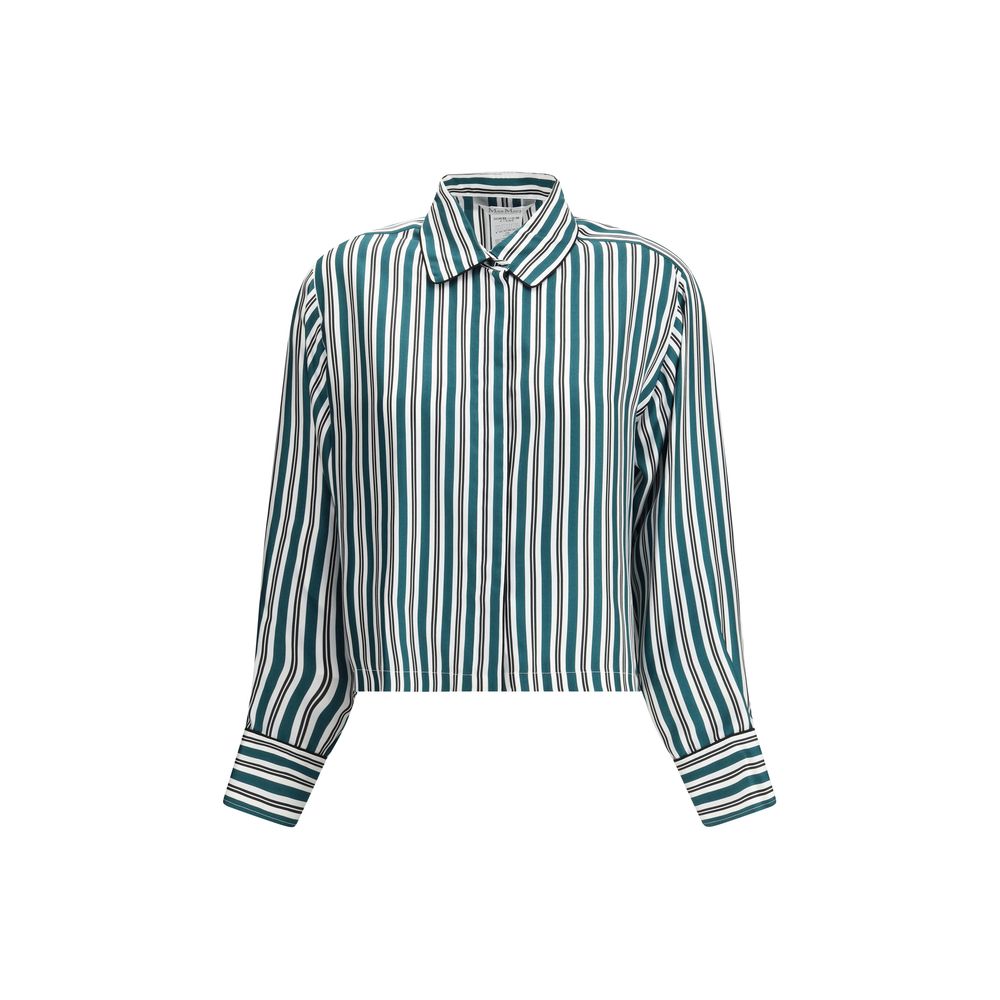 Max Mara Green Silk Pattern Shirt