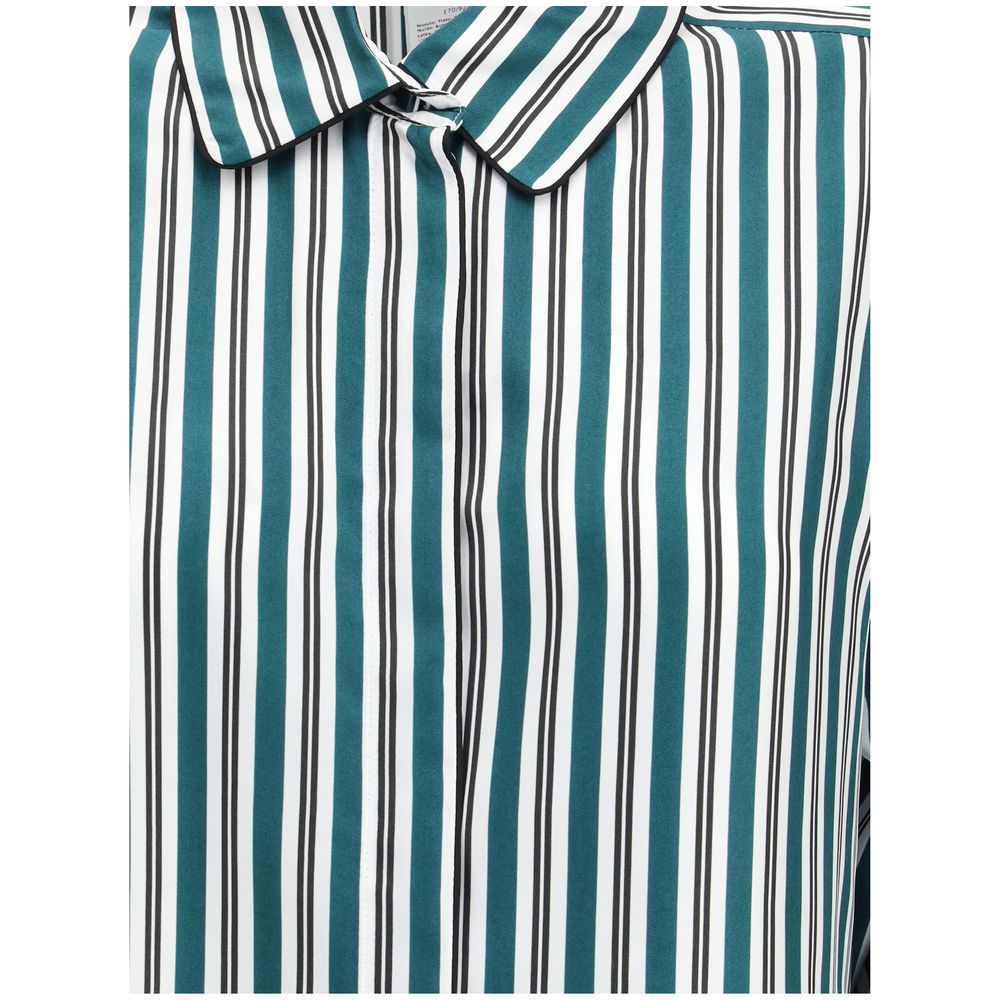 Max Mara Green Silk Pattern Shirt