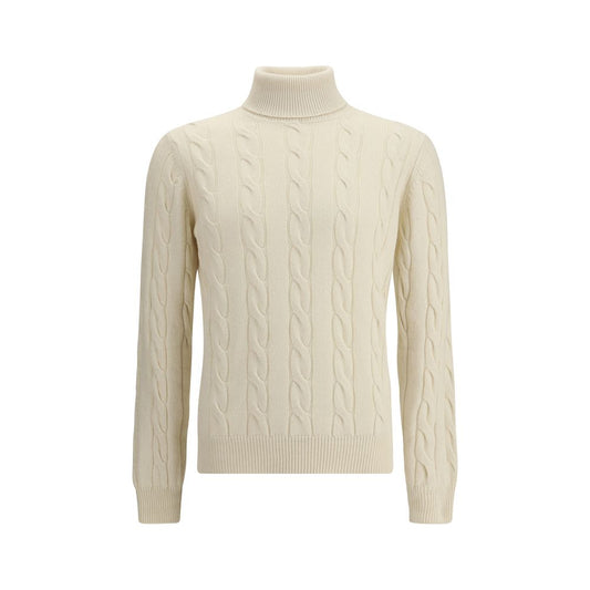 Aragona Cashmere White Cashmere Turtleneck
