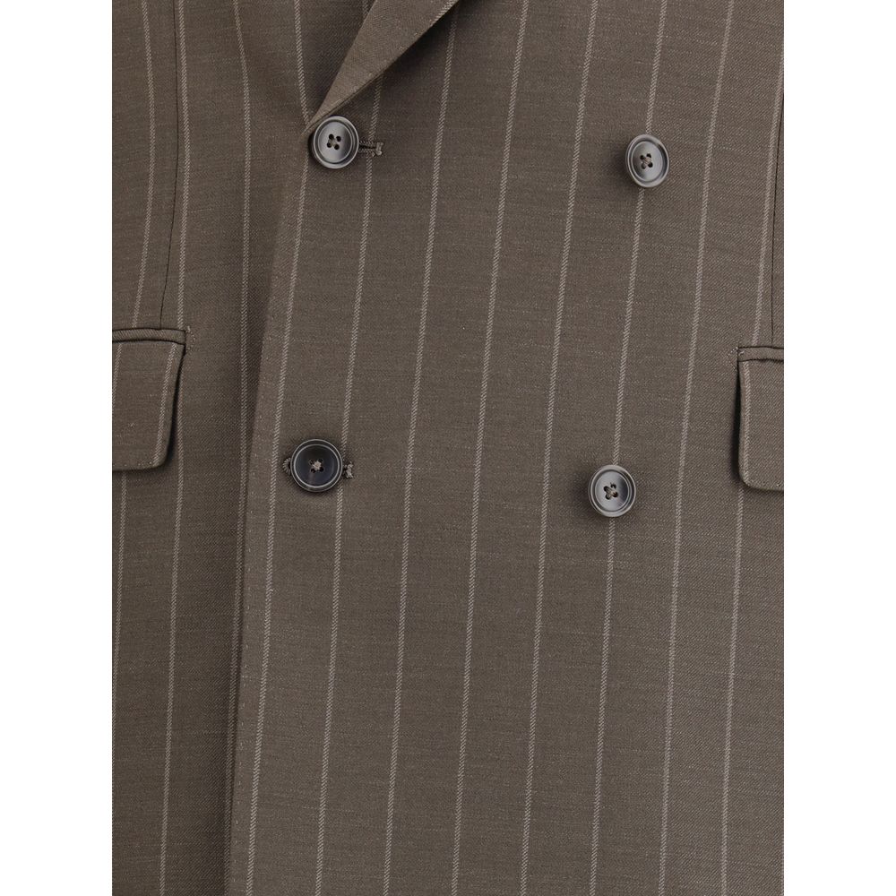 Tagliatore Gray Fleece Wool Suits And Blazer