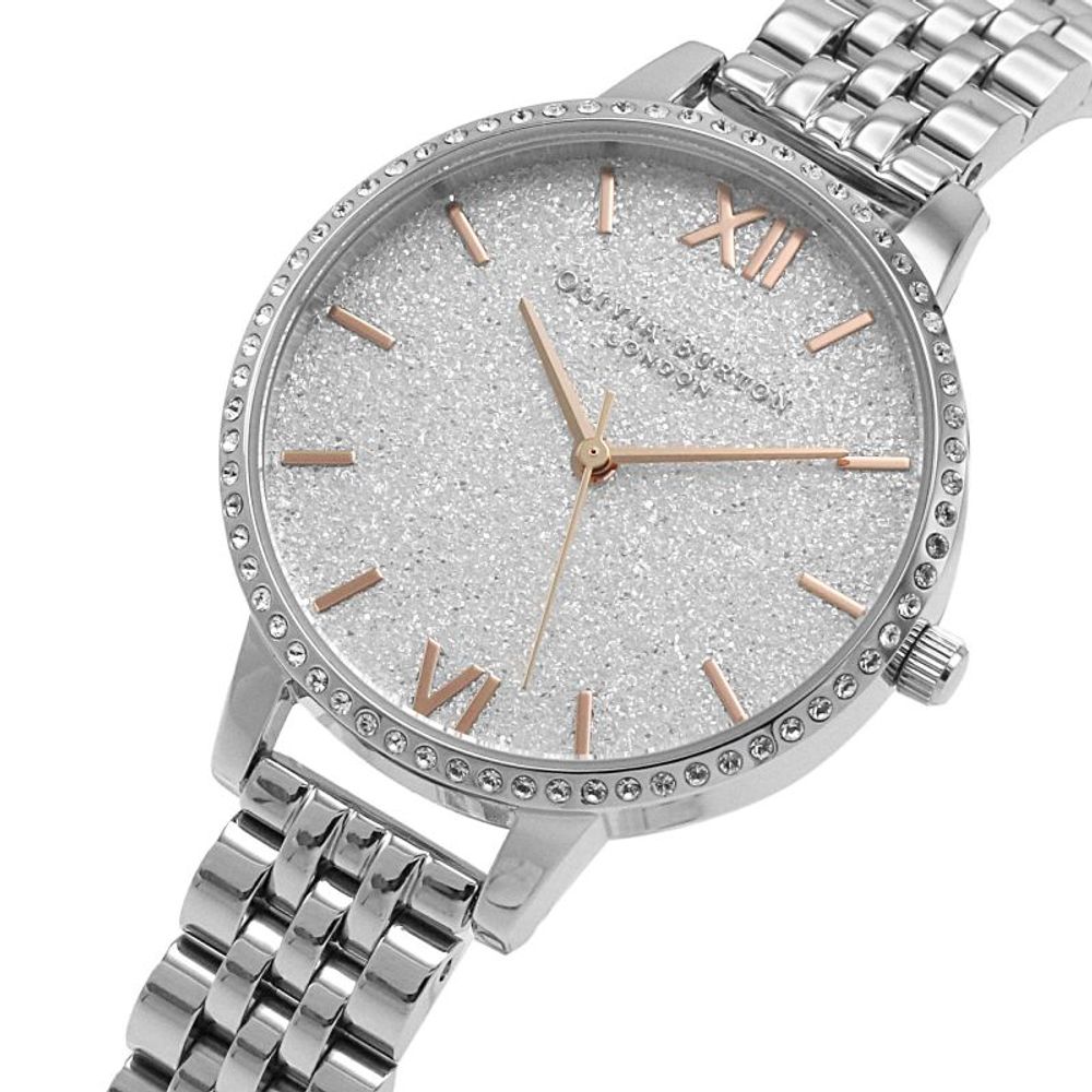 Olivia Burton Silver Stainless Steel Dress Watch