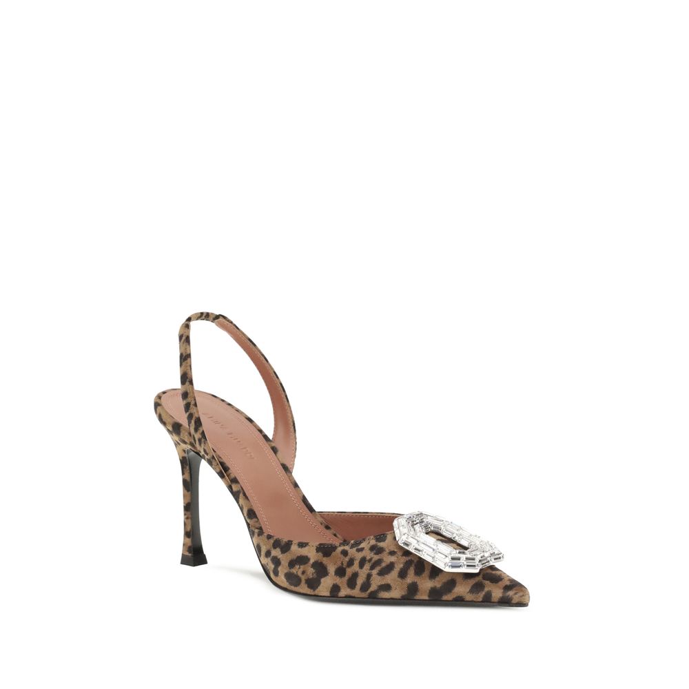 Amina Muaddi Multicolor Silk Pumps