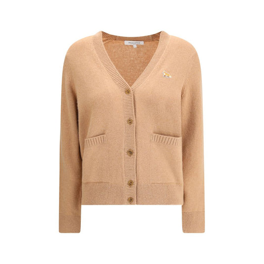 Maison Kitsuné Brown Wool Cardigan