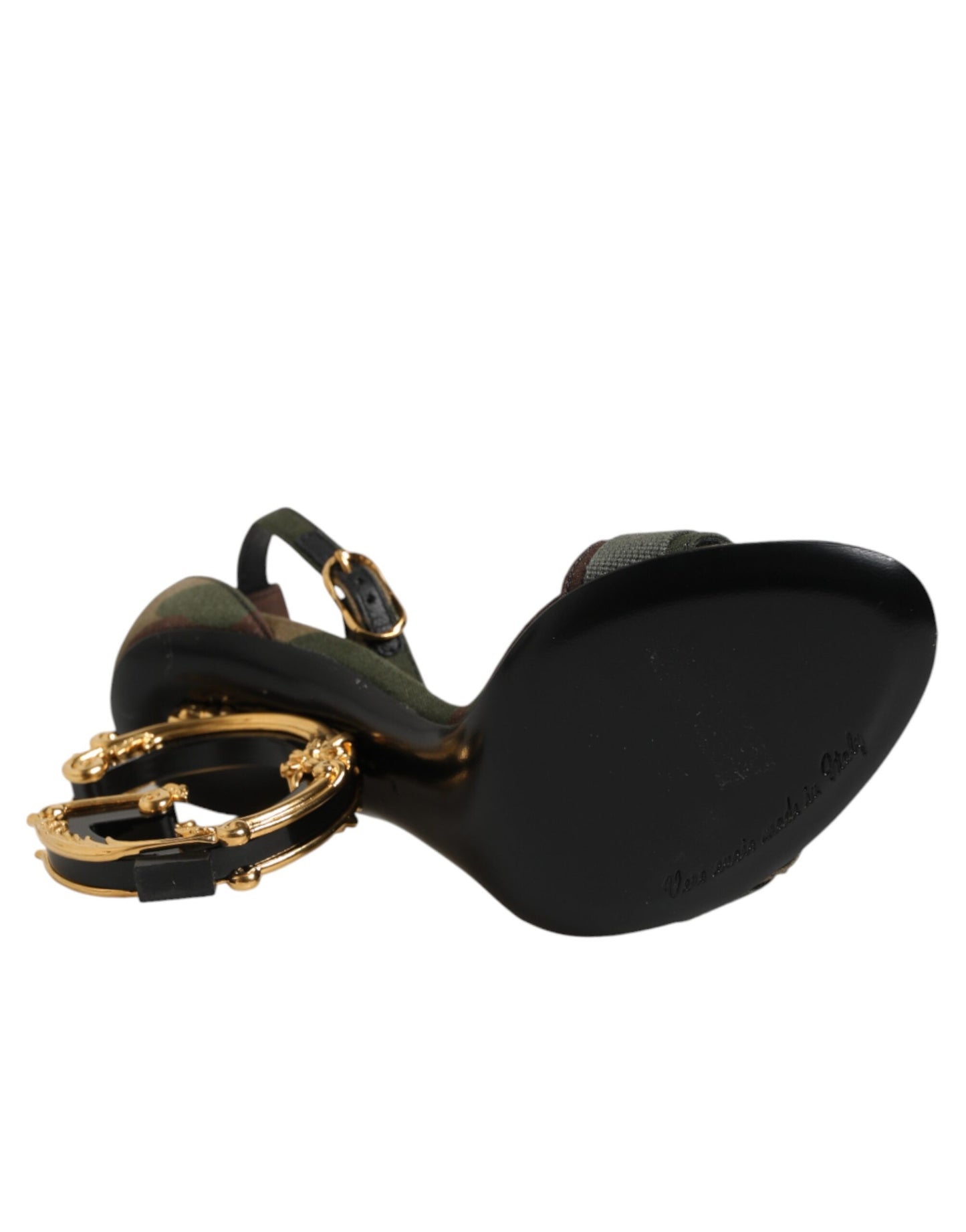 Dolce & Gabbana Multicolor DG Logo Heels Camouflage Sandals Shoes
