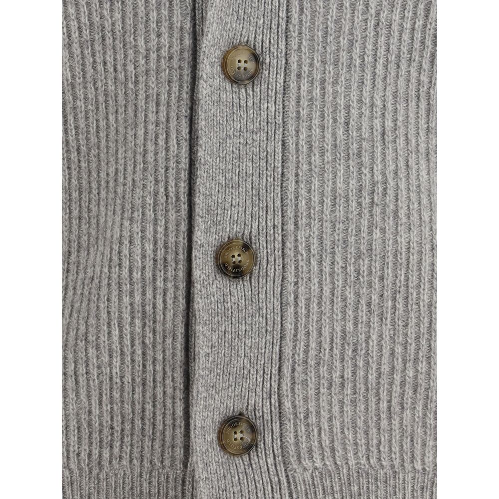 Brooksfield Gray Fleece Wool Cardigan