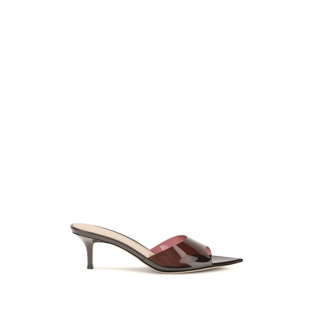 Gianvito Rossi Bordeaux Polyurethane Stiletto Heel Sandals